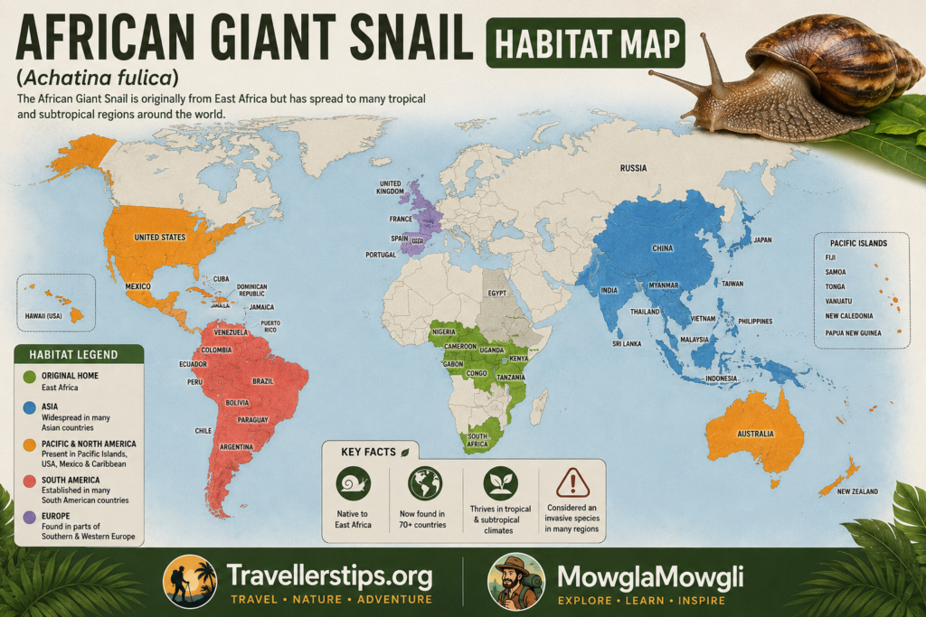 African Giant snail Habitat Map