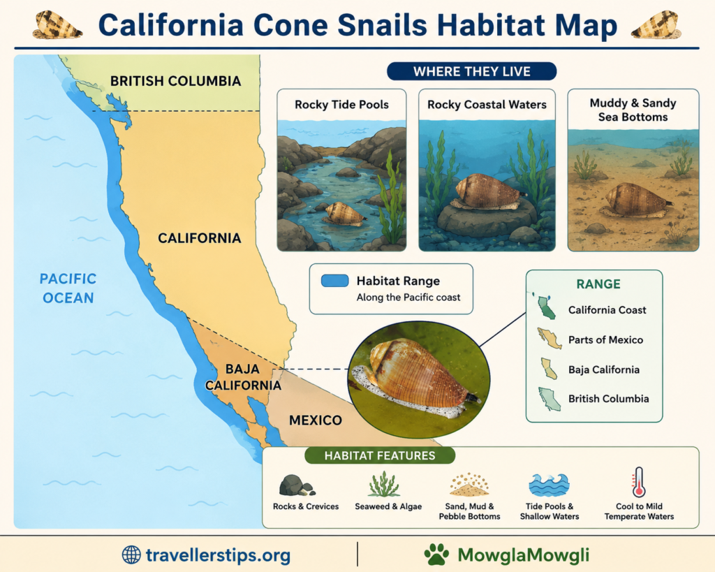 Habitat of California cone snail