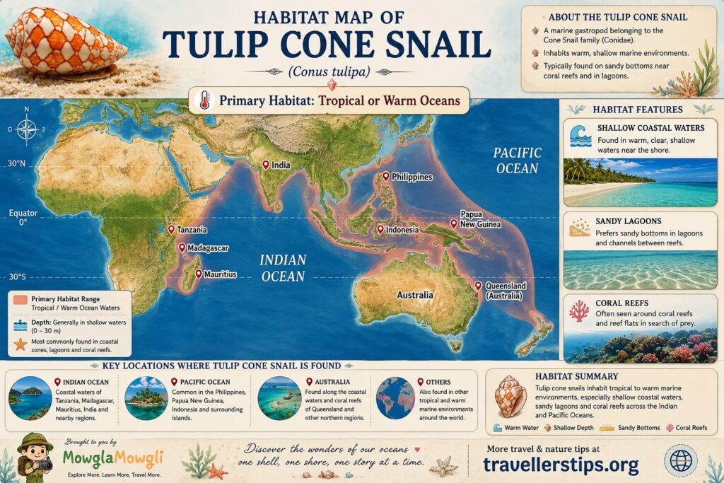 Habitat of Tulip Cone Snail