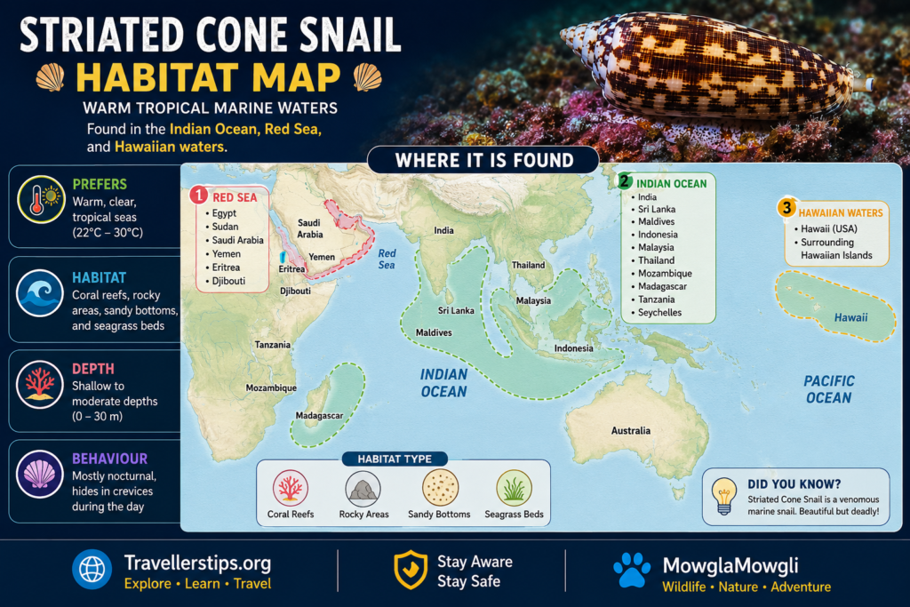 Habitat Map Striated Cone snail
