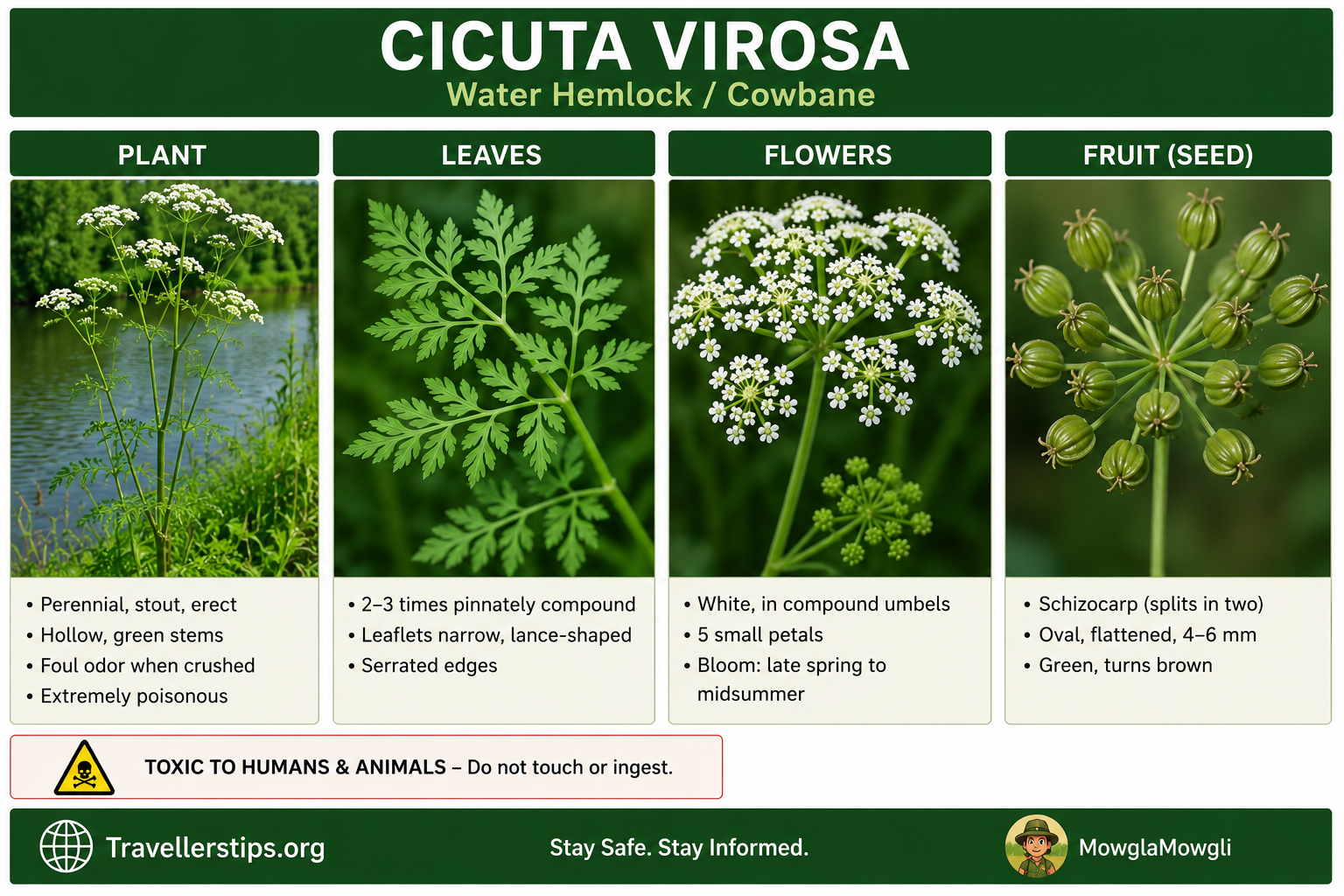 Identification guide of Cicuta virosa